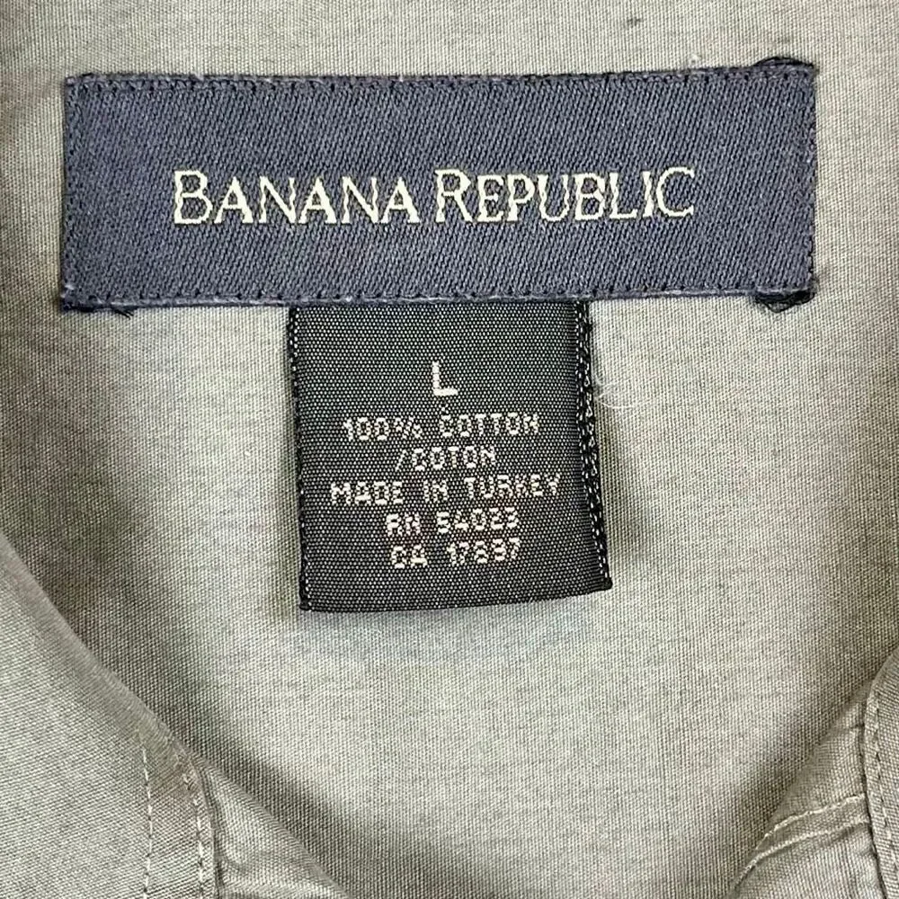 Banana Republic Long Sleeve 100% Cotton Green Button Down Dress Shirt Large